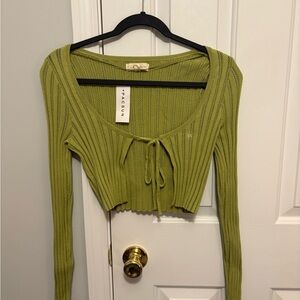 PacSun Light Green Ribbed Crop Top